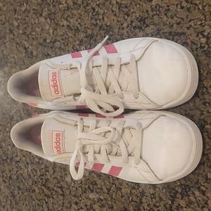 Adidas Tennis Shoes with pink sparkles,size 3 1/2